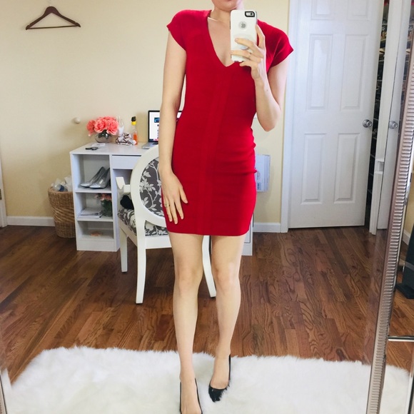 Express Dresses & Skirts - Express Classic Red Bandage Body-con Mini Dress M